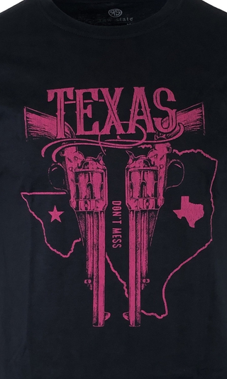RAW STATE By Affliction Men's T-Shirt TEXAS GUNS Biker Cowboy