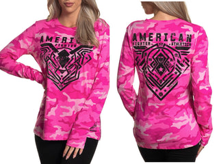 AMERICAN FIGHTER Women's Long Sleeve Shirt BRIMLEY Pink