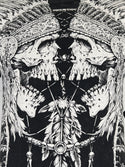 Affliction Men's T-shirt TRIBAL SCREAM Skull Wings Black