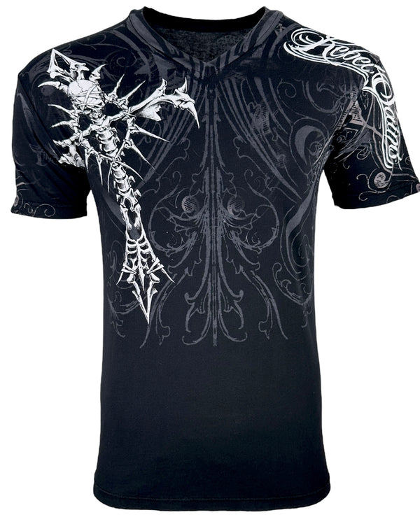 Rebel Saint by Affliction Men's T-Shirt Fracture