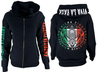 American Fighter Women's Zip up Hoodie Viva American Fighter Hood