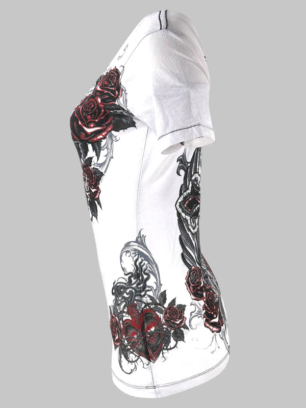 Rebel Saint By Affliction Women's T-shirt Morticia