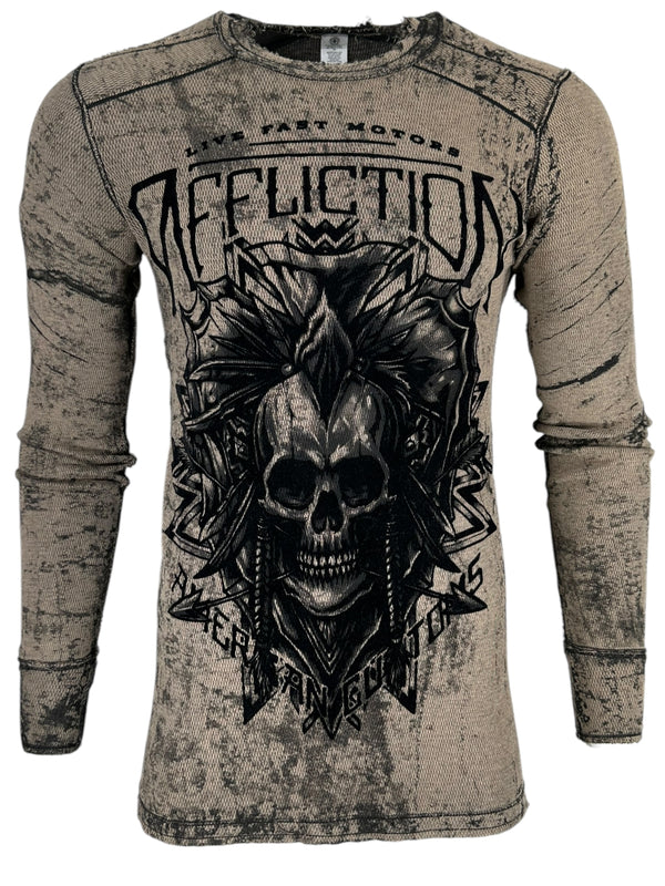 Affliction Men's Reversible Thermal Shirt Flock ++