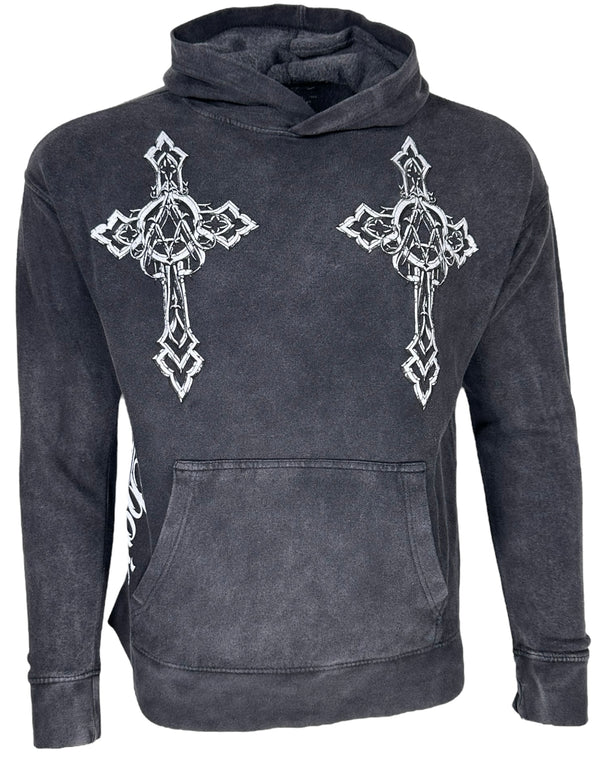 Archaic By Affliction Unisex Oversized Boxy Pullover Hoodie Stone Ranger ++