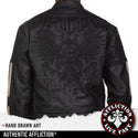 Affliction Men's Faux Leather Jacket Silver Chief