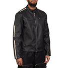 Affliction Men's Faux Leather Jacket Silver Chief