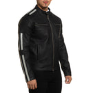 Affliction Men's Faux Leather Jacket Silver Chief