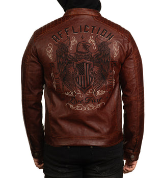 Affliction Men's Faux Leather Jacket Code Of Honor