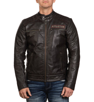 Affliction Men's Leather Jacket Renegade Riders