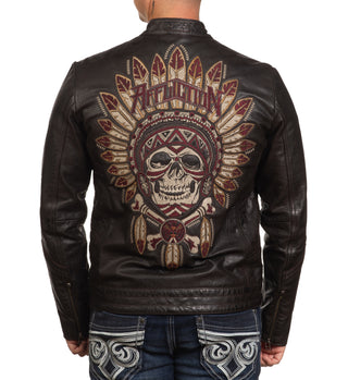Affliction Men's Leather Jacket Renegade Riders
