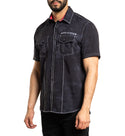 Affliction Men's Button down Woven Shirt Ancient Roots