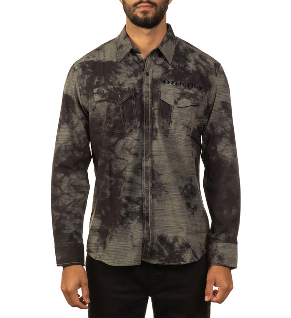 Affliction Men's Woven Button Down Shirt Gallatin