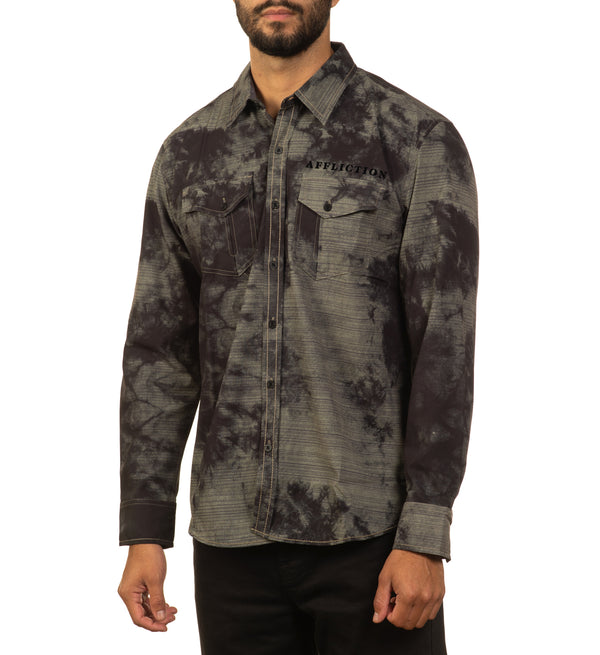 Affliction Men's Woven Button Down Shirt Gallatin