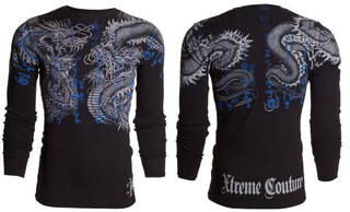 Xtreme Couture by Affliction Men's Thermal Shirt Double Up