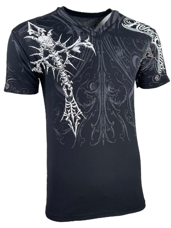 Rebel Saint by Affliction Men's T-Shirt Fracture
