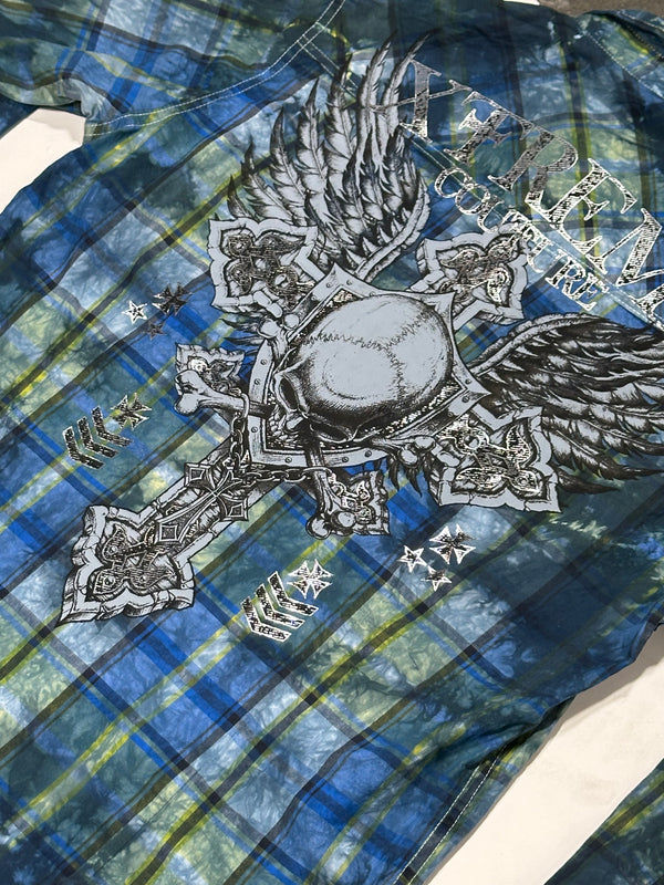 Xtreme Couture by Affliction Men's Button Down Shirt Iron Cadence