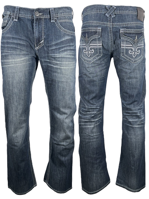Xtreme Couture Men's Denim Jean Relaxed Fit Geo Flap Straight ^^