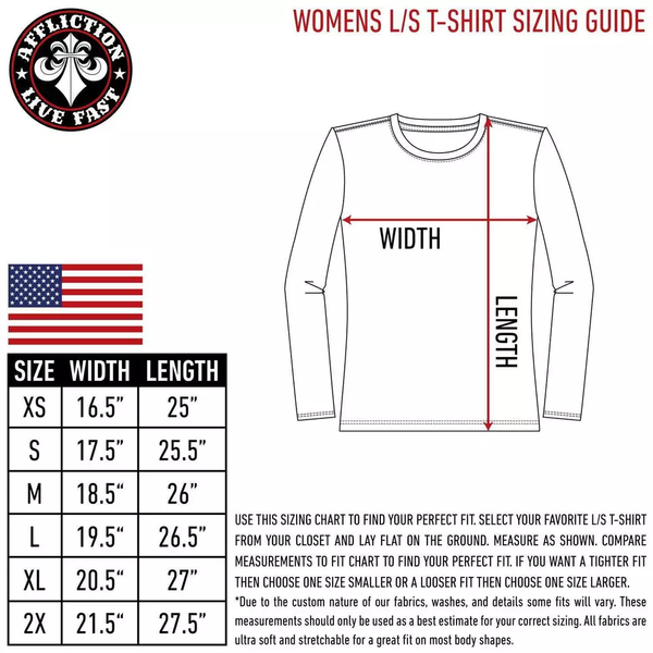 Affliction Women's Long Sleeve T-shirt Vertibrate