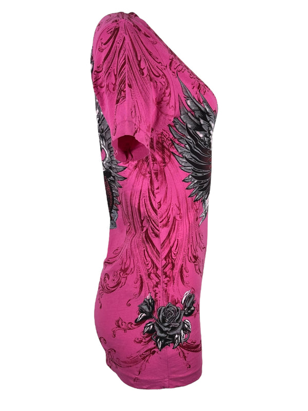 Archaic By Affliction Women's T-shirt Torn Heart **