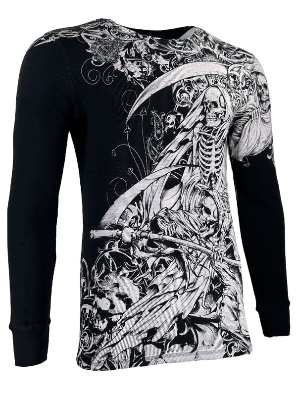 Xtreme Couture By Affliction Men's Thermal Shirt Dark Hallucination