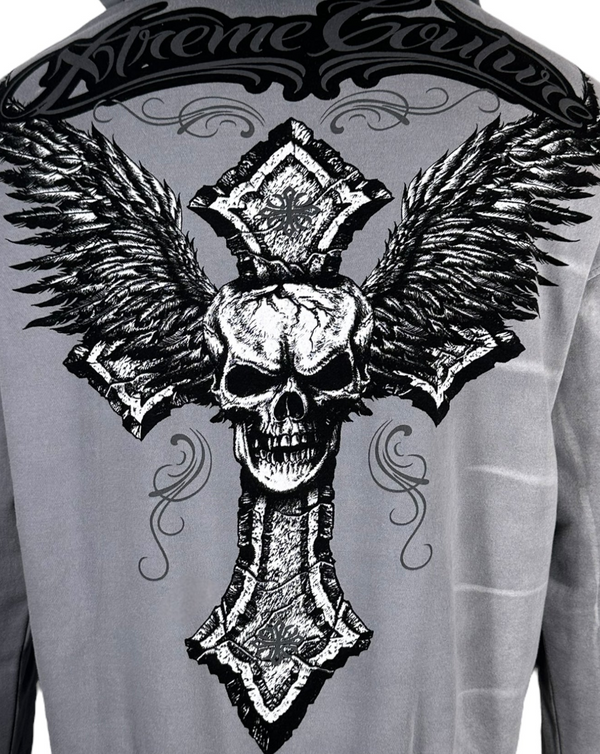 Xtreme Couture By Affliction Unisex Oversized Boxy Pullover Hoodie Saints