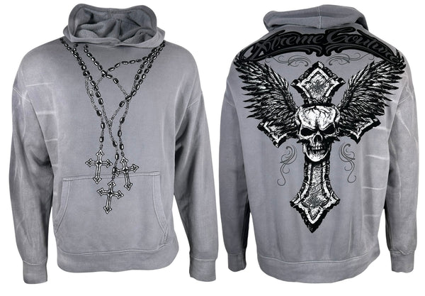 Xtreme Couture By Affliction Unisex Oversized Boxy Pullover Hoodie Saints