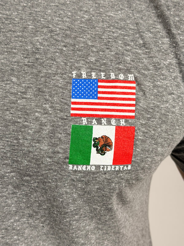 Freedom Ranch Men's T-shirt Double Flag