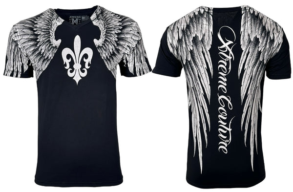 Xtreme Couture By Affliction Men's T-shirt Aerosmith V-neck **