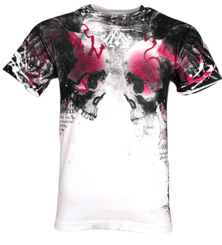 ARCHAIC by AFFLICTION Men's T-Shirt Skulls Crushers Cross Wings MMA Biker