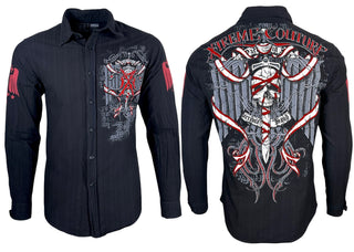 Xtreme Couture by Affliction Men's Button Down Shirt Brawl