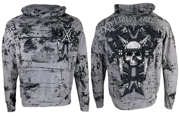 Xtreme Couture By Affliction Unisex Oversized Boxy Pullover Hoodie Cannon