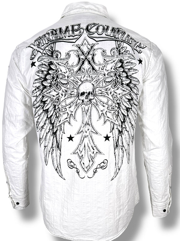 Xtreme Couture by Affliction Men's Button Down Shirt Spareten