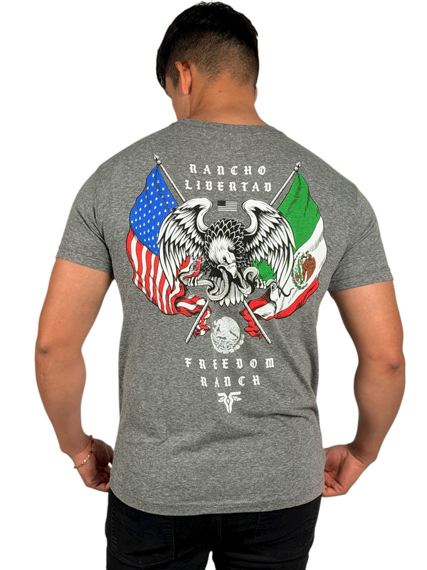 Freedom Ranch Men's T-shirt Double Flag