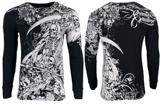 Xtreme Couture By Affliction Men's Thermal Shirt Dark Hallucination