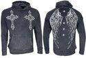 Archaic By Affliction Unisex Oversized Boxy Pullover Hoodie Stone Ranger ++