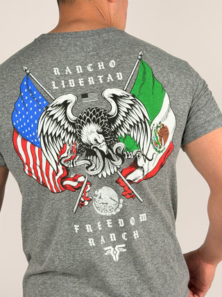 Freedom Ranch Men's T-shirt Double Flag