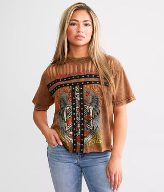 Affliction Women's T-shirt Rose Angel