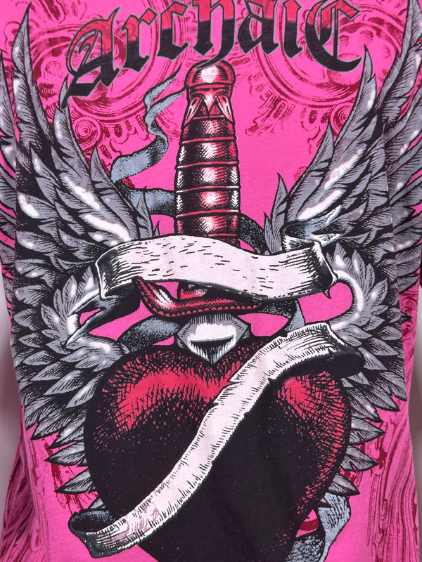 Archaic By Affliction Women's T-shirt Torn Heart **