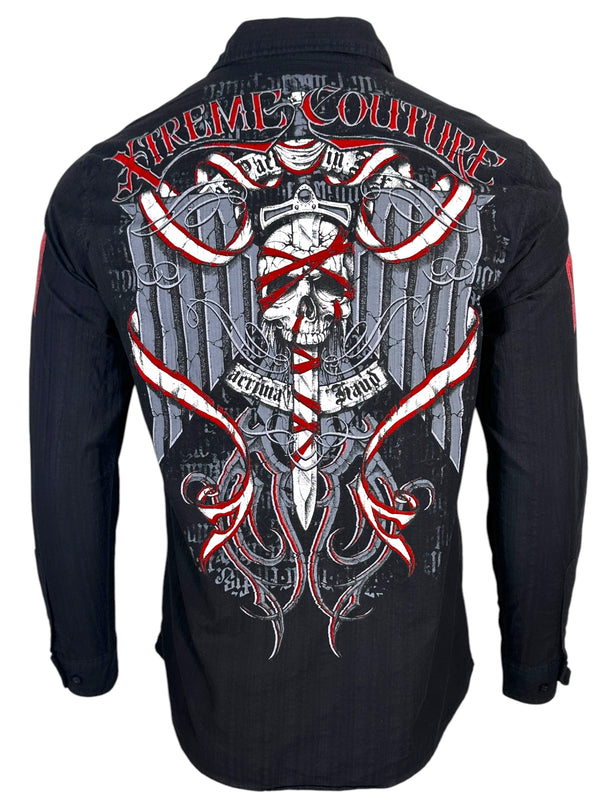 Xtreme Couture by Affliction Men's Button Down Shirt Brawl