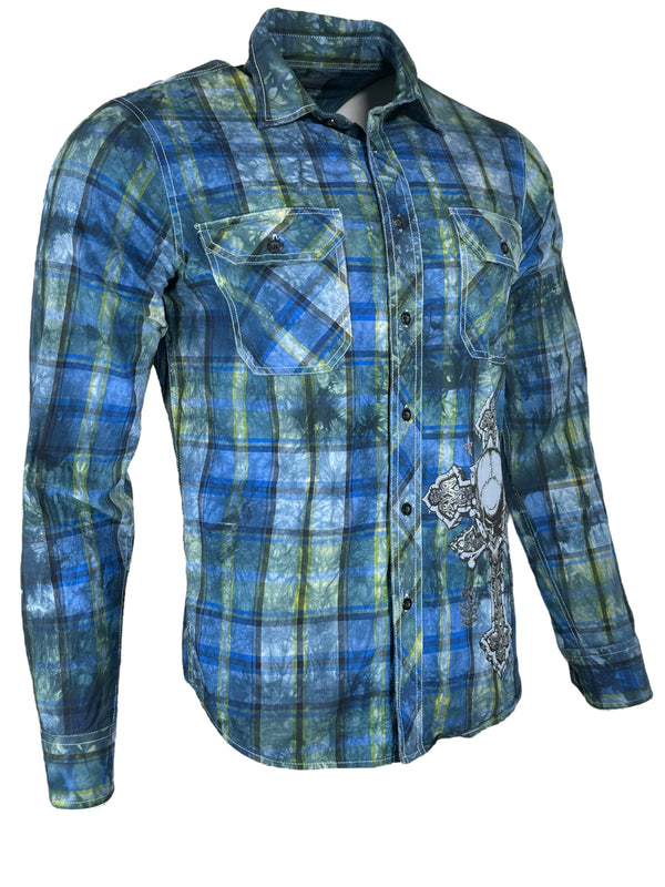 Xtreme Couture by Affliction Men's Button Down Shirt Iron Cadence