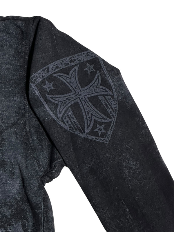 Archaic By Affliction Unisex Oversized Boxy Pullover Hoodie Black Tide