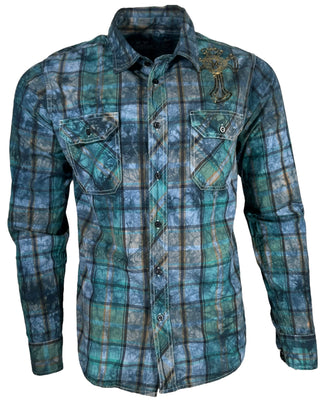 Xtreme Couture by Affliction Men's Button Down Shirt Gilded Cross