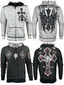 Xtreme Couture By Affliction Reversible Zip Up Men's Hoodie Glorious ++