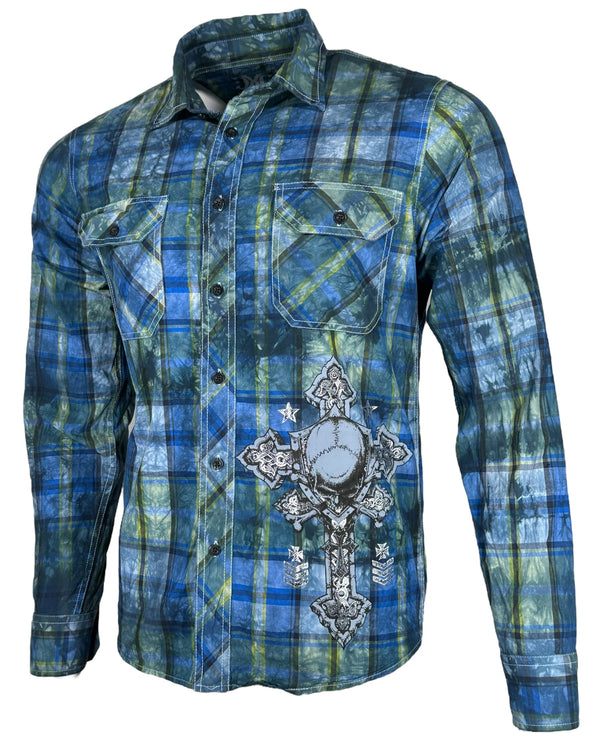 Xtreme Couture by Affliction Men's Button Down Shirt Iron Cadence