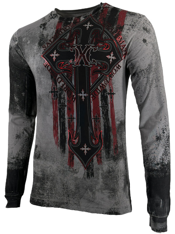 Xtreme Couture By Affliction Men's Long Sleeve T-shirt Liberty Crusade