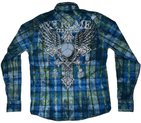 Xtreme Couture by Affliction Men's Button Down Shirt Iron Cadence