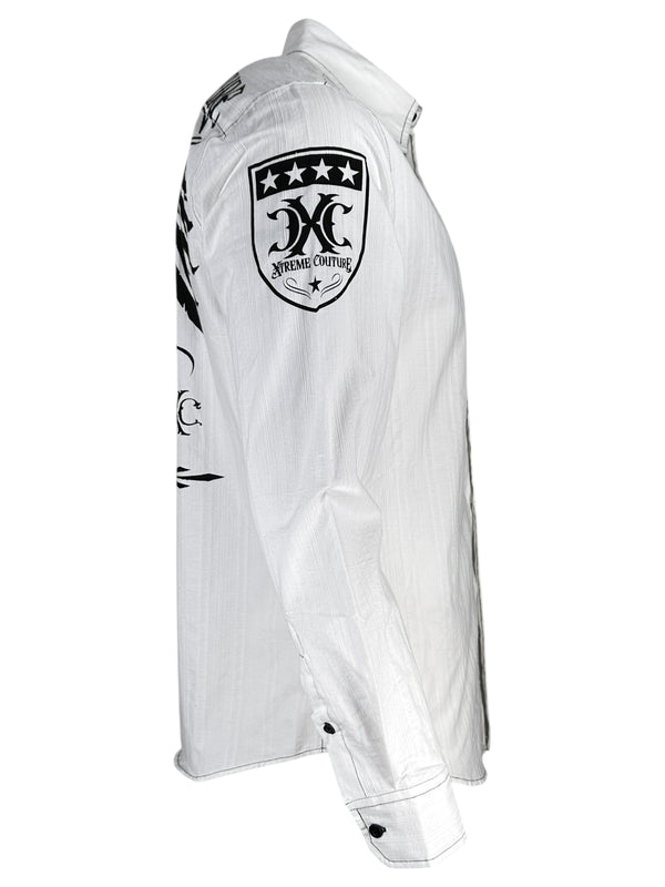 Xtreme Couture by Affliction Men's Button Down Shirt Rain