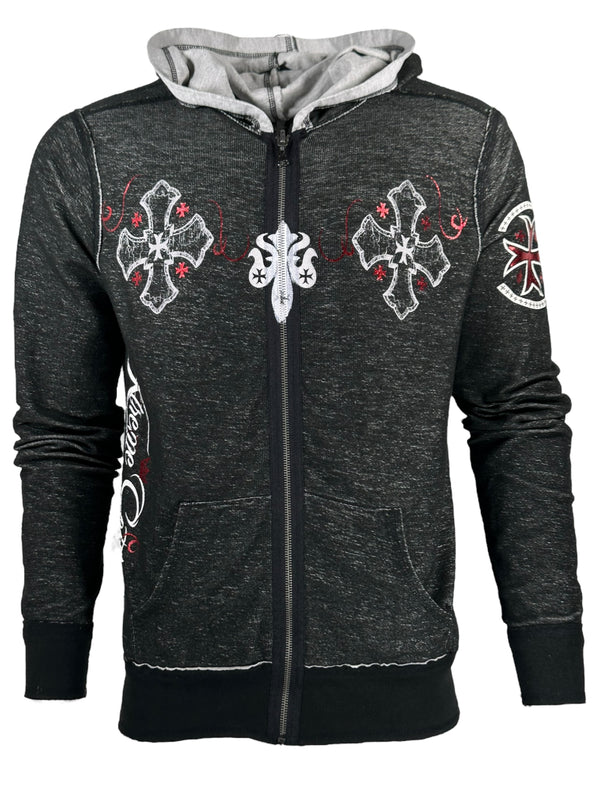 Xtreme Couture By Affliction Reversible Zip Up Men's Hoodie Glorious ++