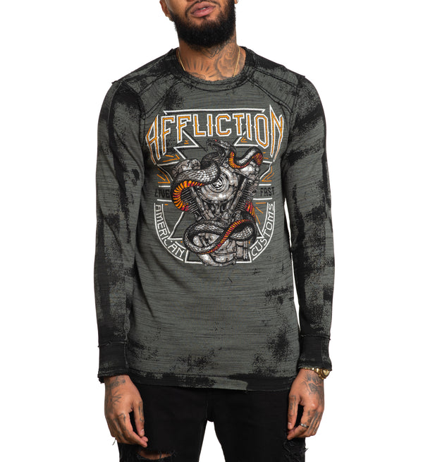 Affliction Men's Reversible Thermal Shirt Paramount