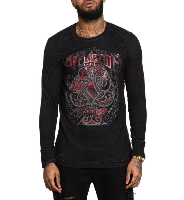 Affliction Men's Reversible Thermal Shirt Paramount